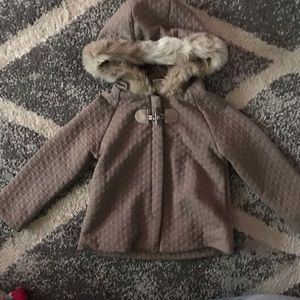 Koala kids brown fur hooded coat 18-24 months